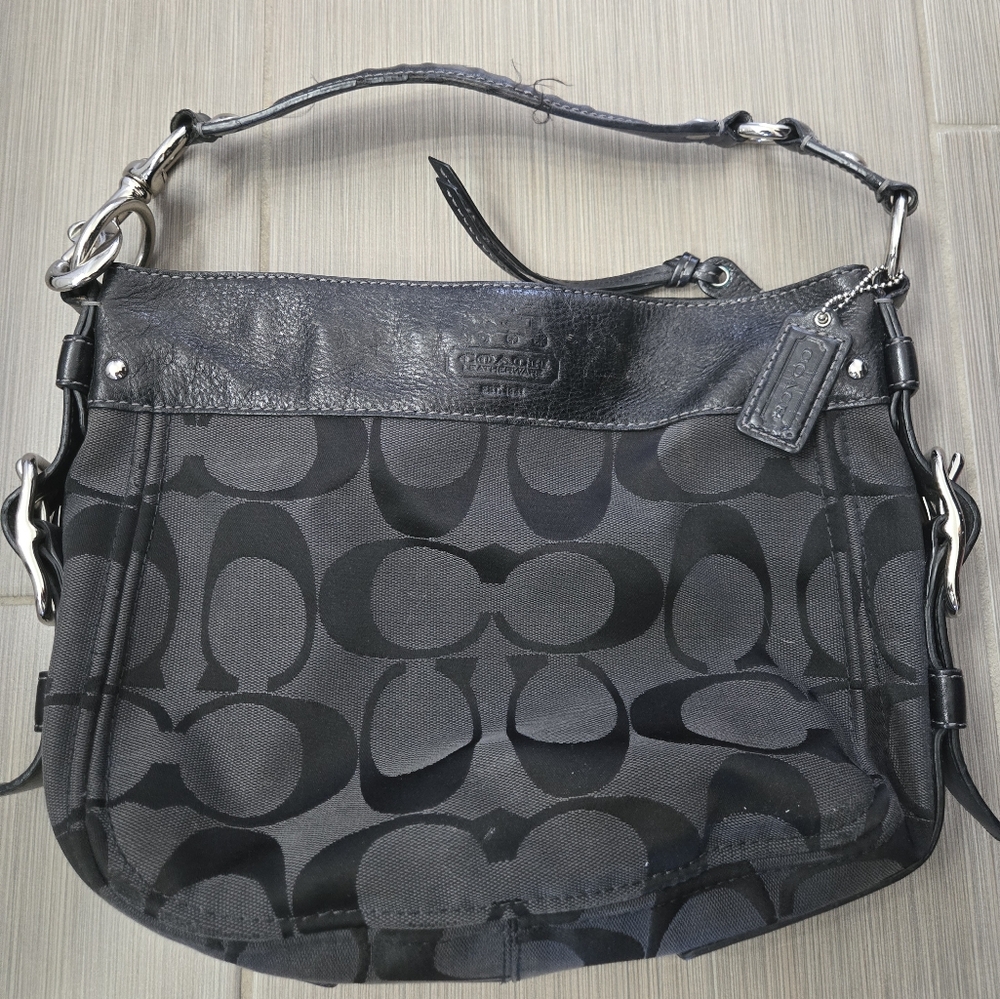 Coach Black Signature Shoulder Bag